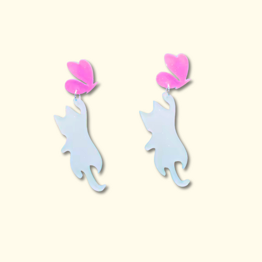 Cat & Butterfly Earrings