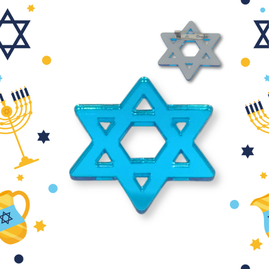 Magen David Pin - 2 blue choices
