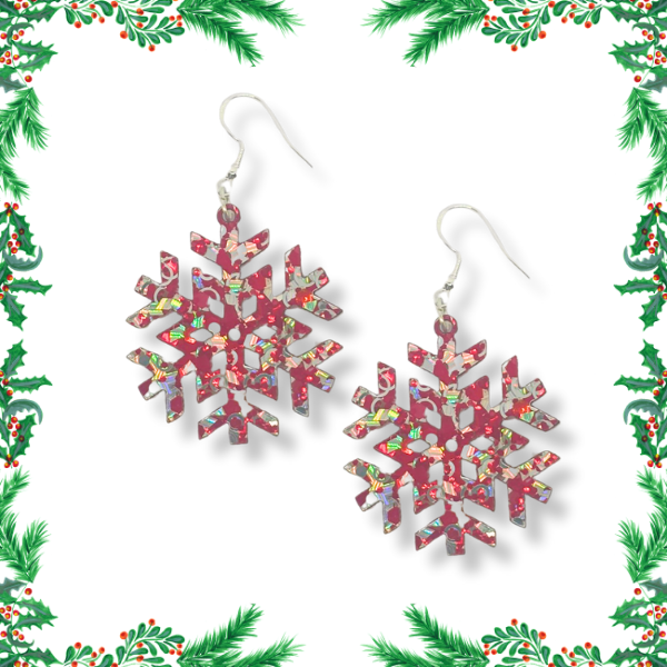Glitter Snowflake Earrings
