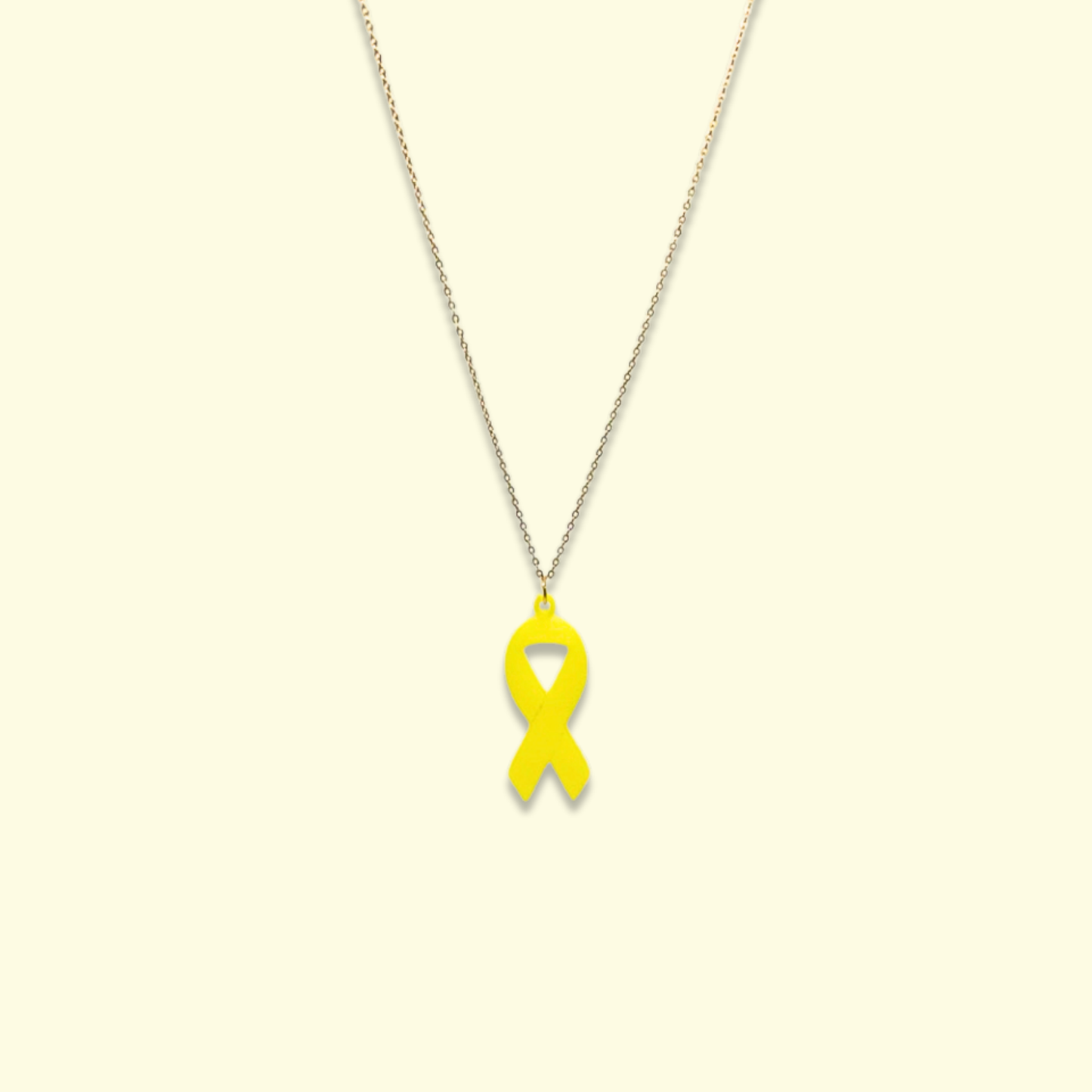 Yellow Ribbon Charm Necklace