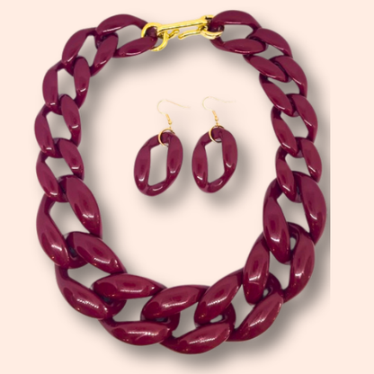 Cuban Link Acrylic Earrings