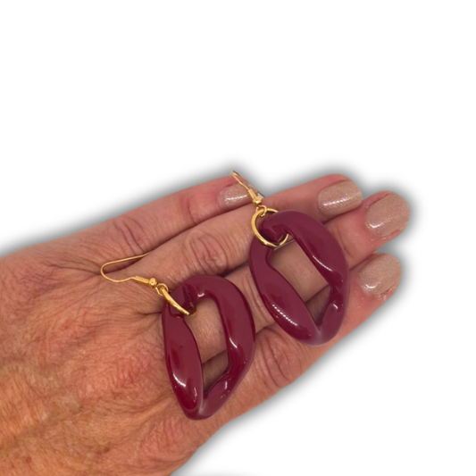 Cuban Link Acrylic Earrings