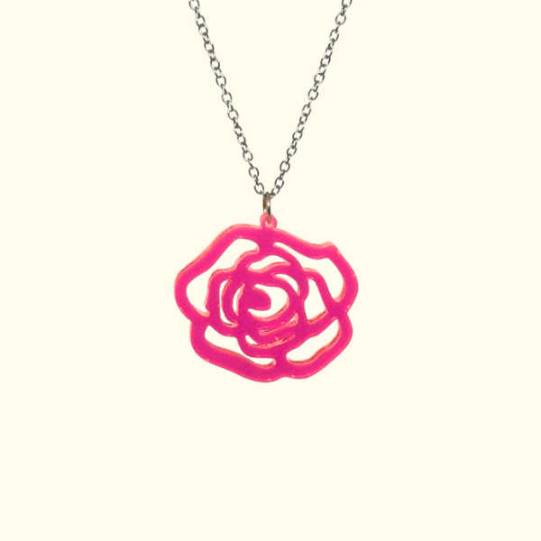 Grande Rose Silhouette Necklace