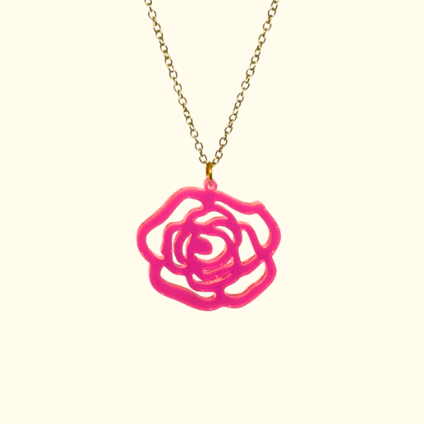 Grande Rose Silhouette Necklace