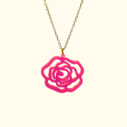 Grande Rose Silhouette Necklace