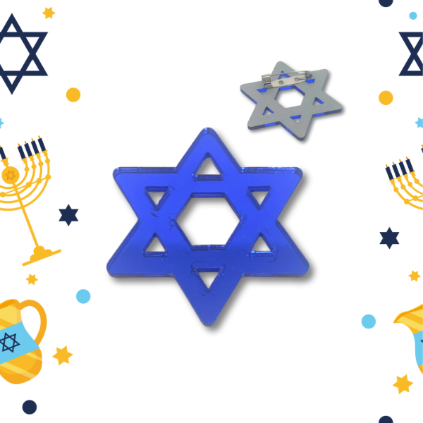 Magen David Pin - 2 blue choices
