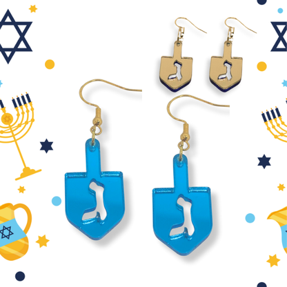 Reversible Dreidel Earrings