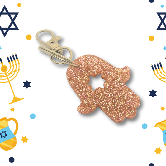 Star of David Hamsa Bag Tag