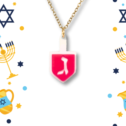 Dreidel Necklace: Multiple Colour Options