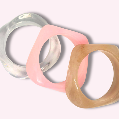 Wavy Lucite Bangle Bracelet