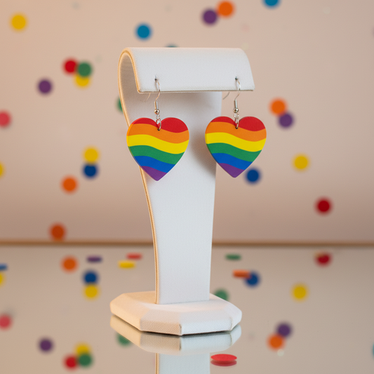 Rainbow Heart Earrings - Wave