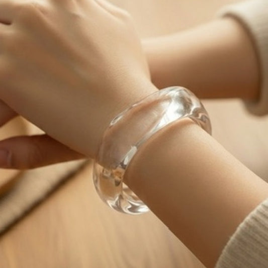 Wavy Lucite Bangle Bracelet